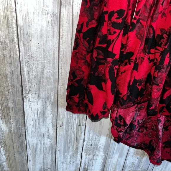 Torrid Babydoll Twill Smocked Button Front High Low Tunic - Picture 5 of 8